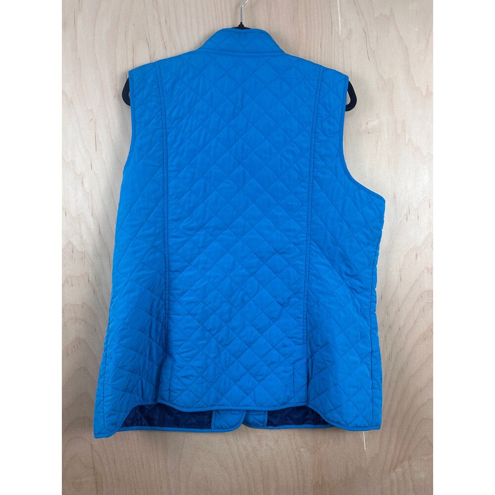 J Jill Quilted Vest Blue Women’s XL Button Front Lightweight Puffer